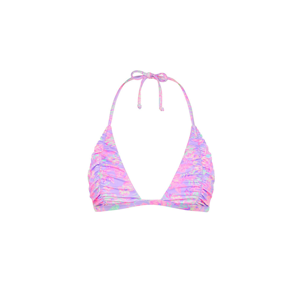 Gathered Stitch Bralette Bikini Top - Lilac Love
