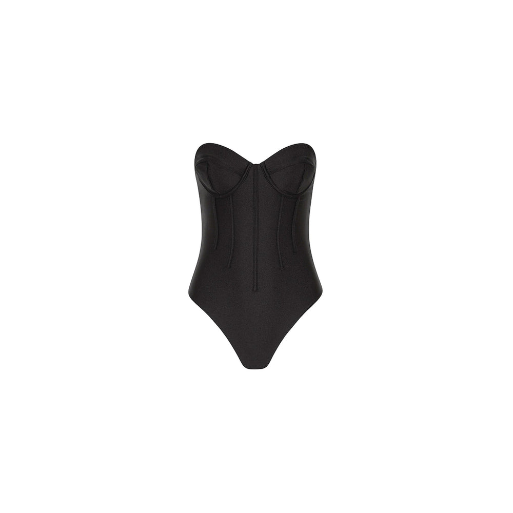 Contour Strapless Cheeky One Piece - Twilight Black