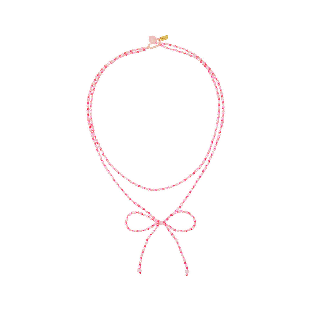 Beaded Bow Necklace - Cupids Bow
