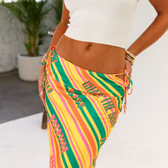 Satin Tie Side Maxi Skirt - Sunshine Lover