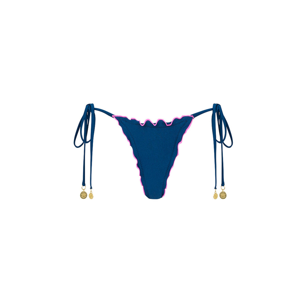 Lettuce Edge Thong Tie Bikini Bottom - Mystic Moon