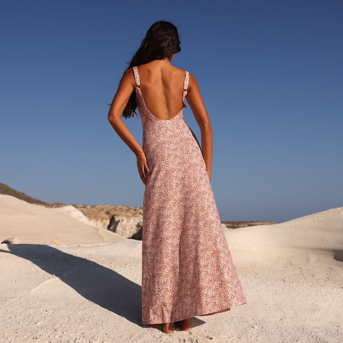 Scoop Low Back Maxi Dress - Wild Skies
