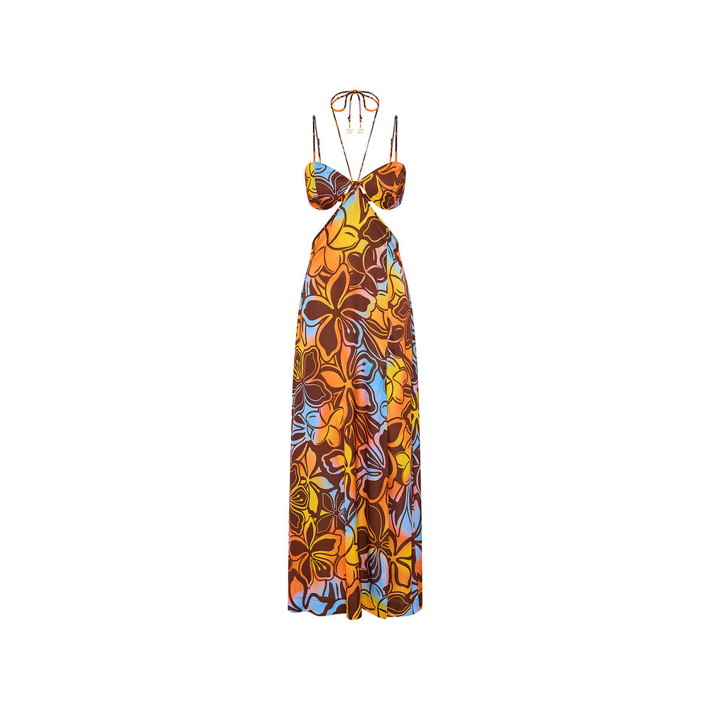 Strappy Cut Out Maxi Dress - Frangipani Fizz