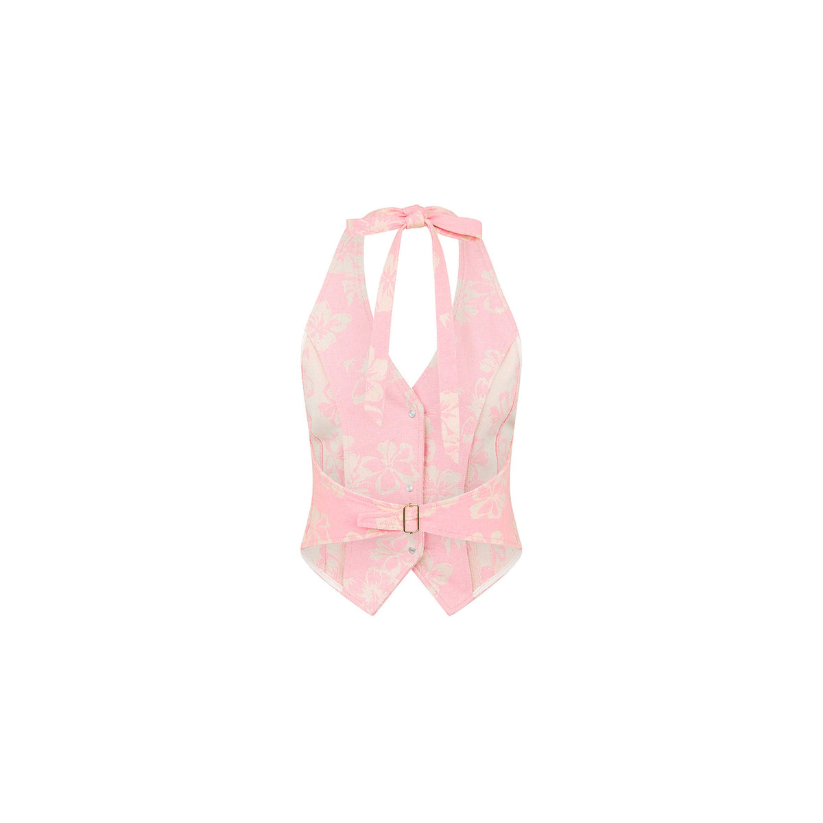 Halter Open Back Vest - Pixie Denim