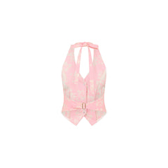 Halter Open Back Vest - Pixie Denim