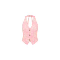 Halter Open Back Vest - Pixie Denim