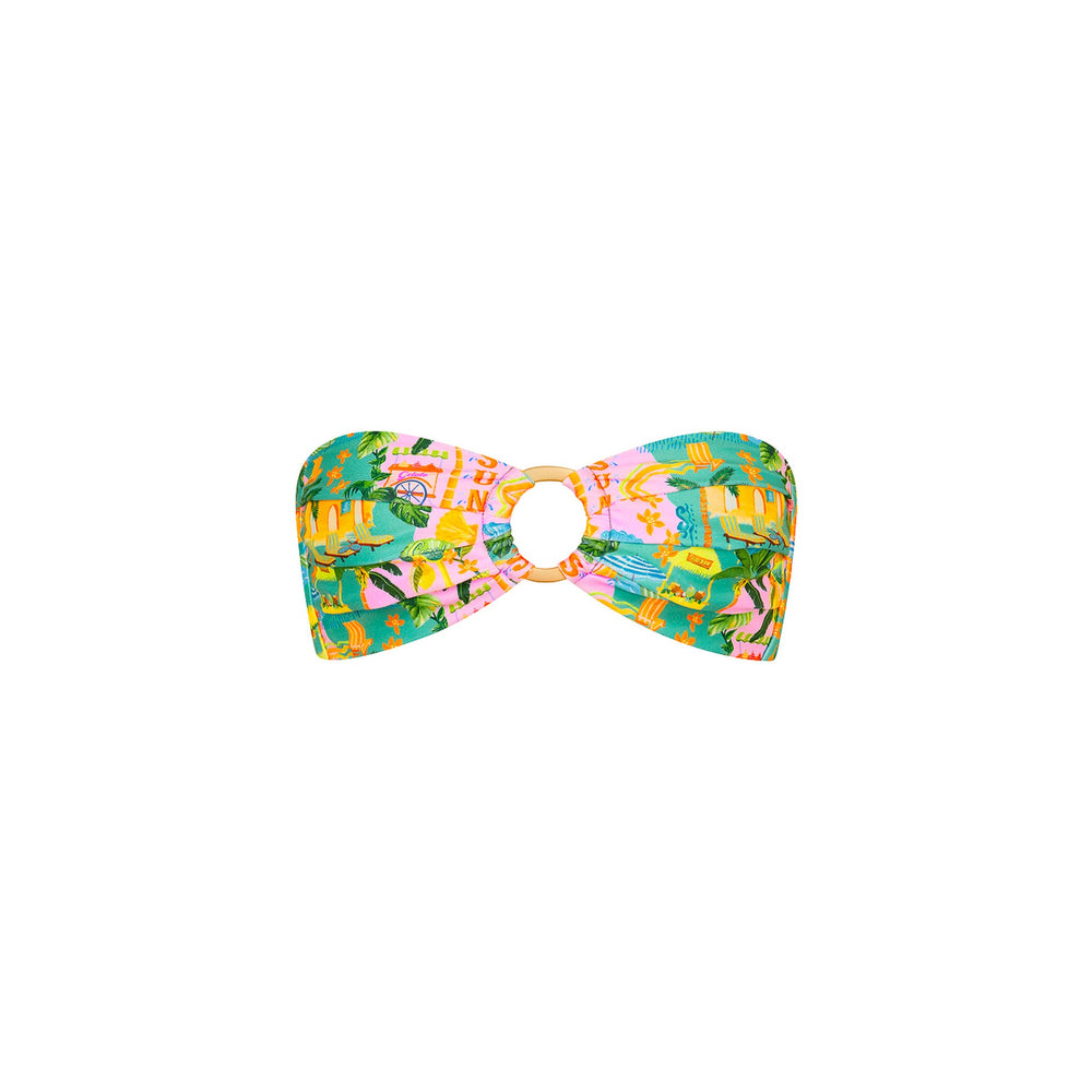 Strapless Bandeau Bikini Top - Sunlit Spritz