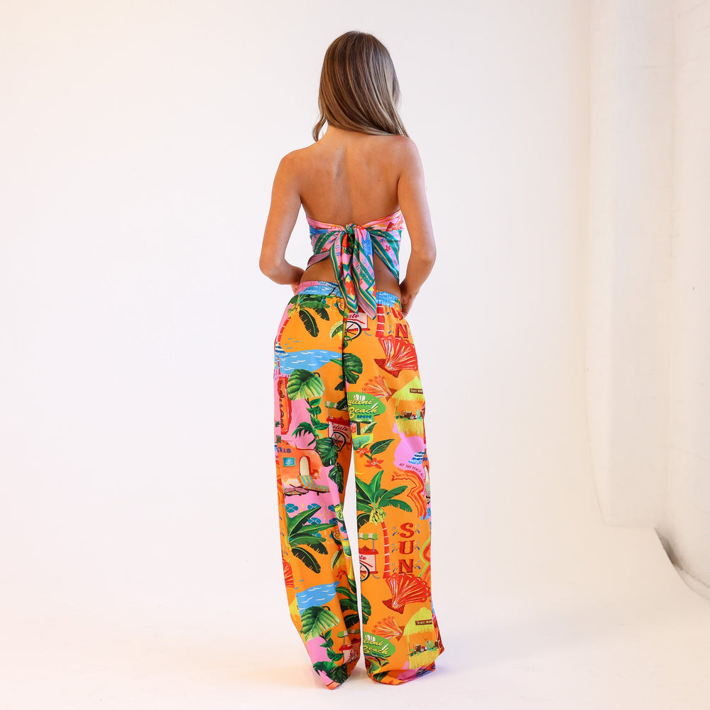 Drawstring Summer Pants - Sunlit Spritz