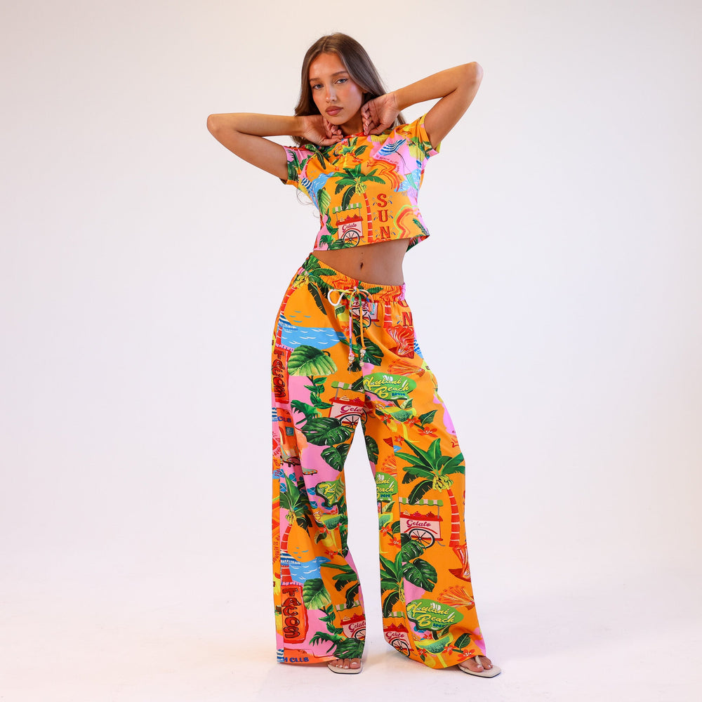 Drawstring Summer Pants - Sunlit Spritz