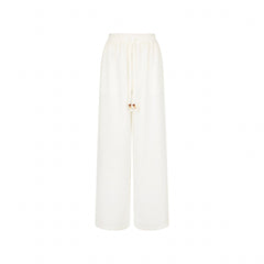 Drawstring Summer Pants - Whipped White