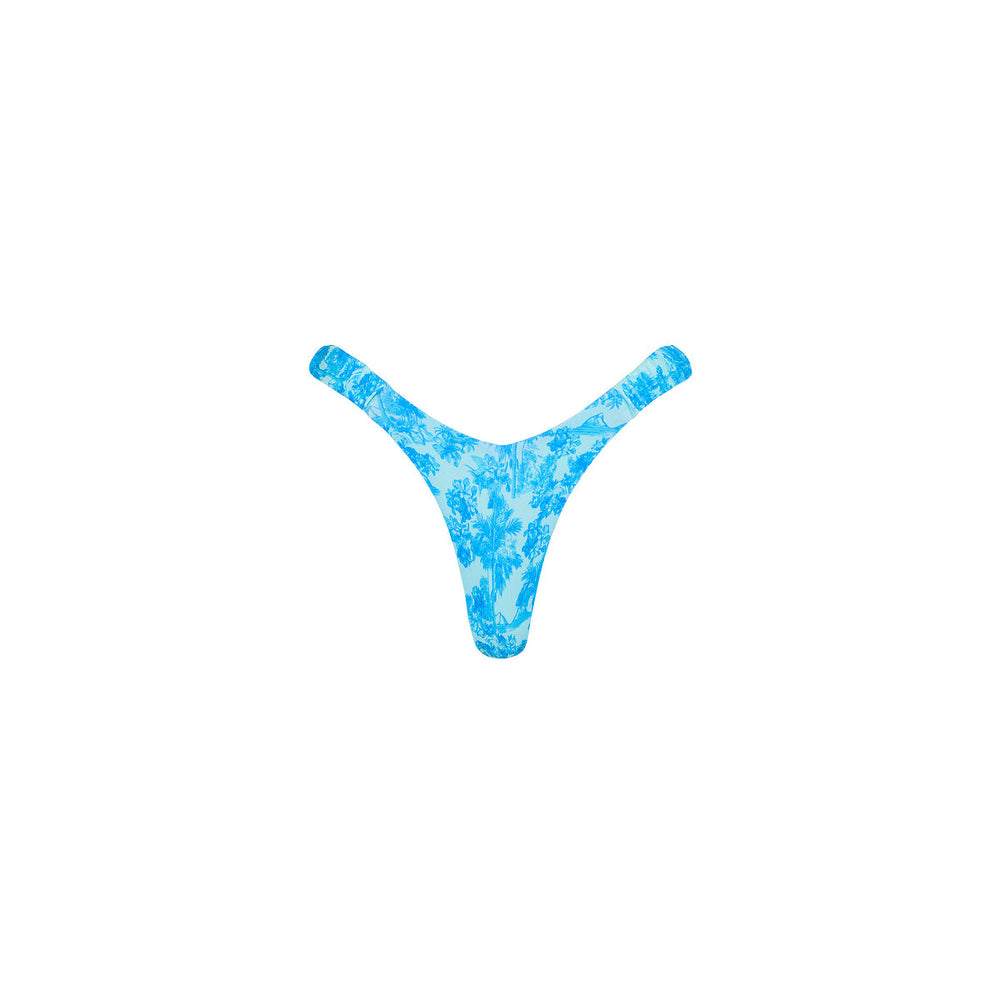 Retro Y Thong Bikini Bottom - Ocean Paradise