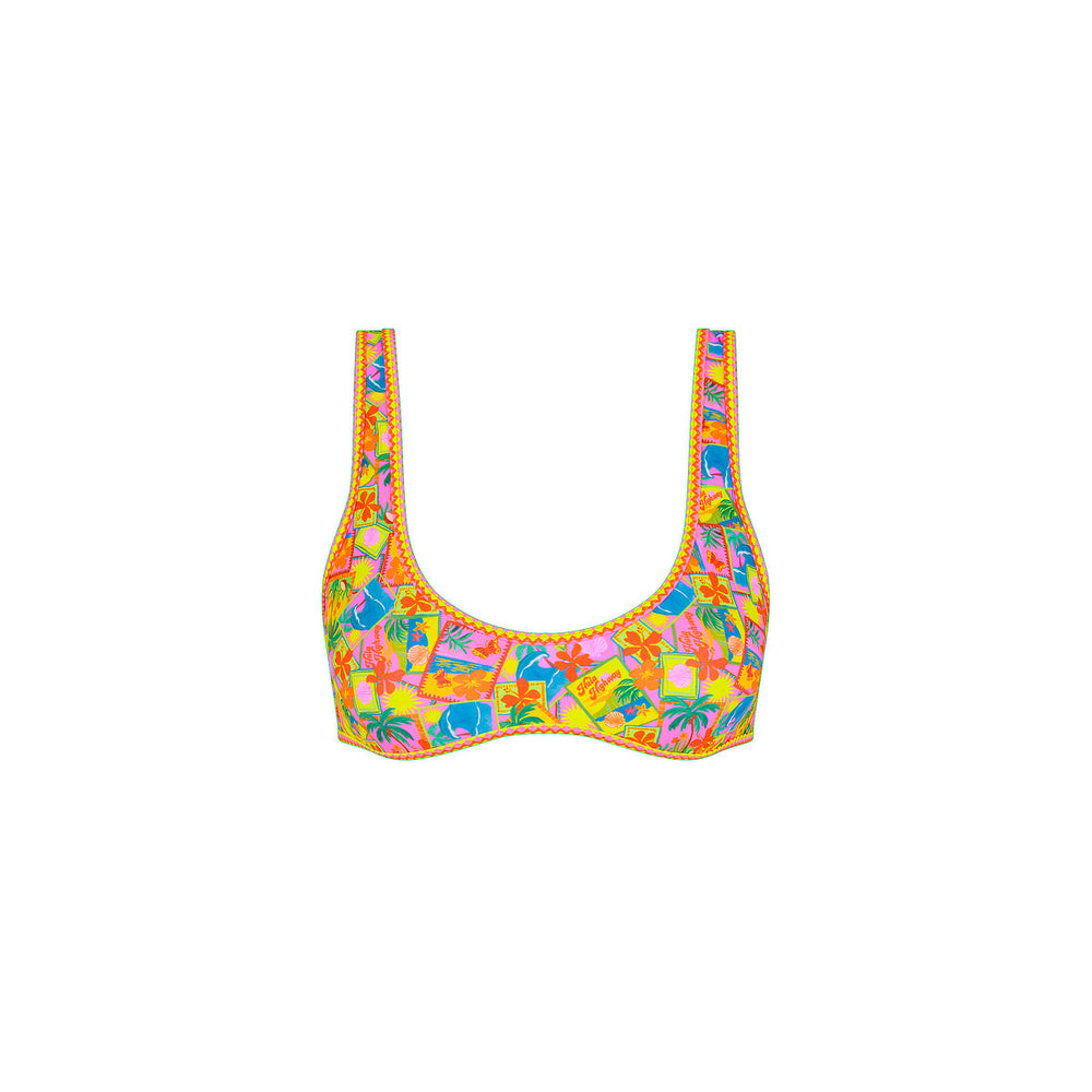 Bind Tie Slim Scoop Bikini Top - Sunshine Snaps