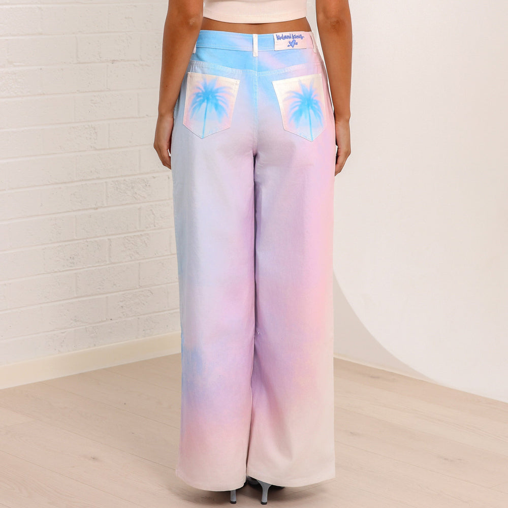 Straight Leg Printed Jean - Salt Breeze