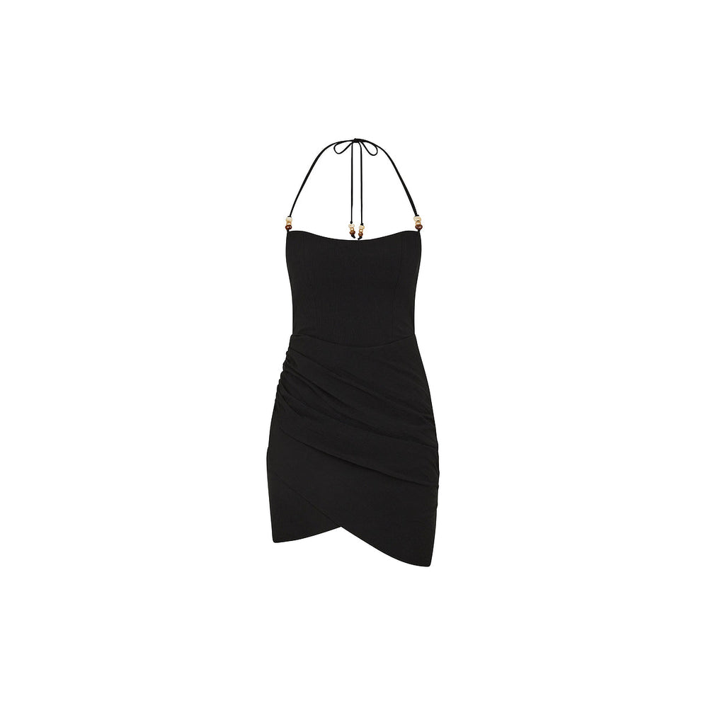 Ruched Side Mini Dress - Twilight Black
