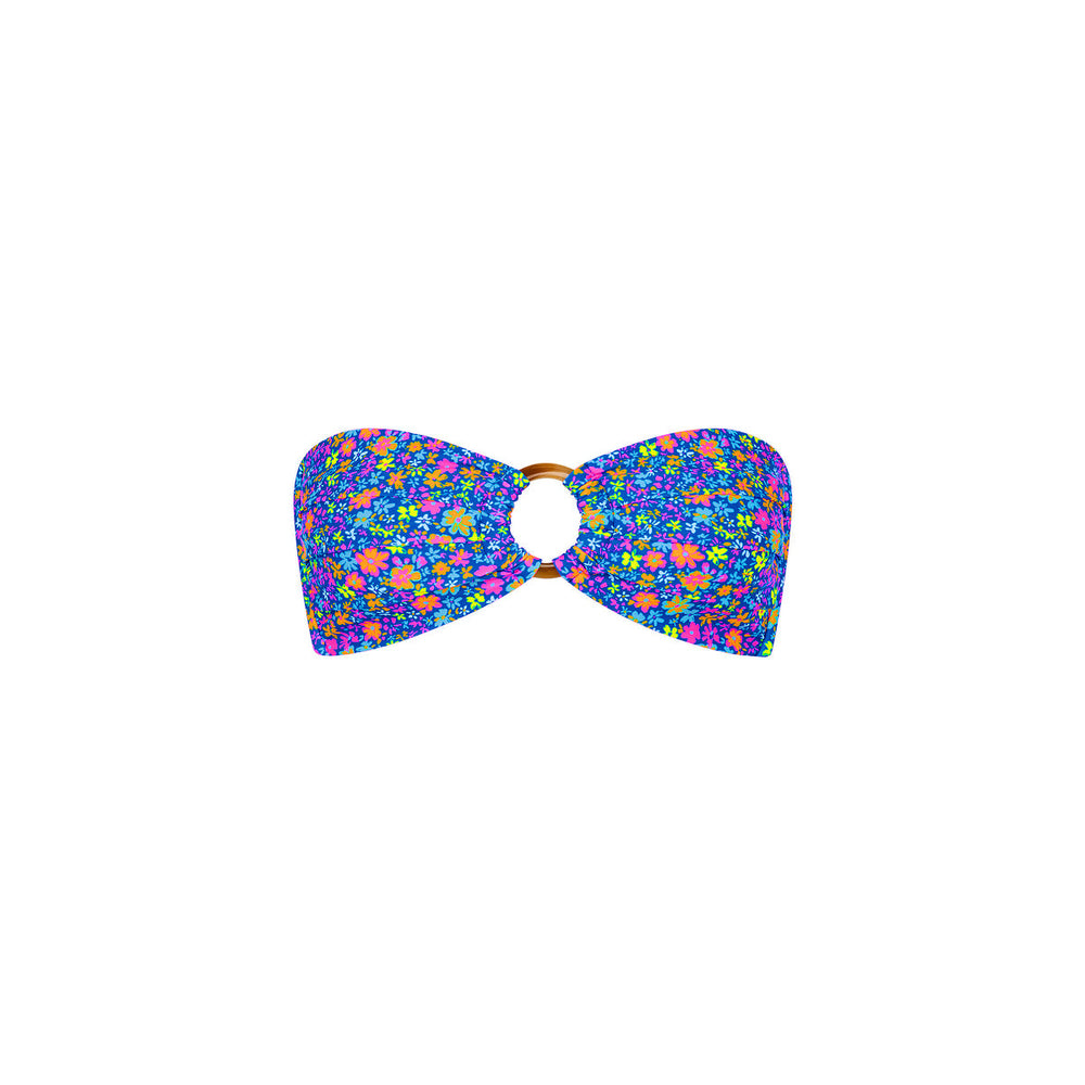 Strapless Bandeau Bikini Top - Electric Bloom