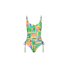 Ruched Tie Side Cheeky One Piece - Sun Honey