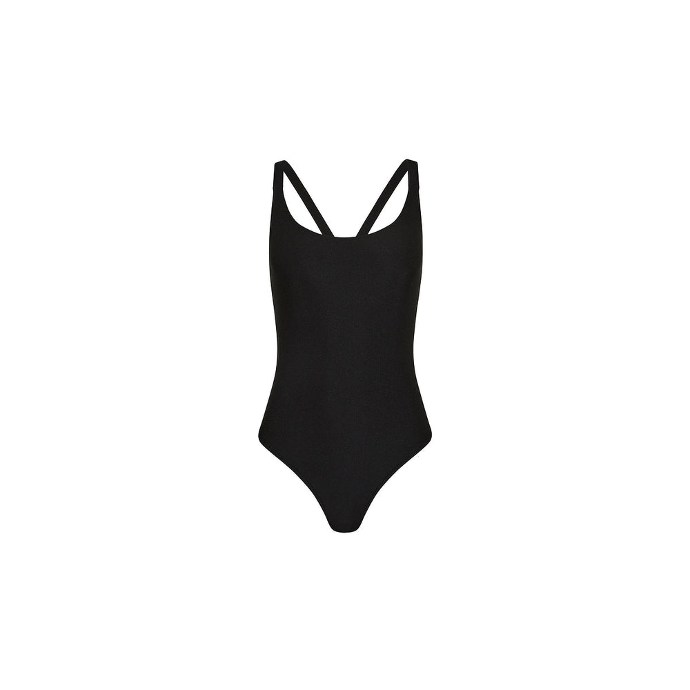 Cross Back Cheeky One Piece - Twilight Black