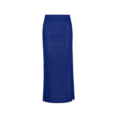Metallic Knit Maxi Skirt - Blue Lagoon