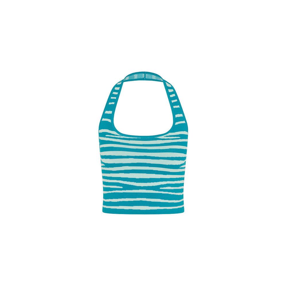 Knit Halter Tank Top - Stripe Hype