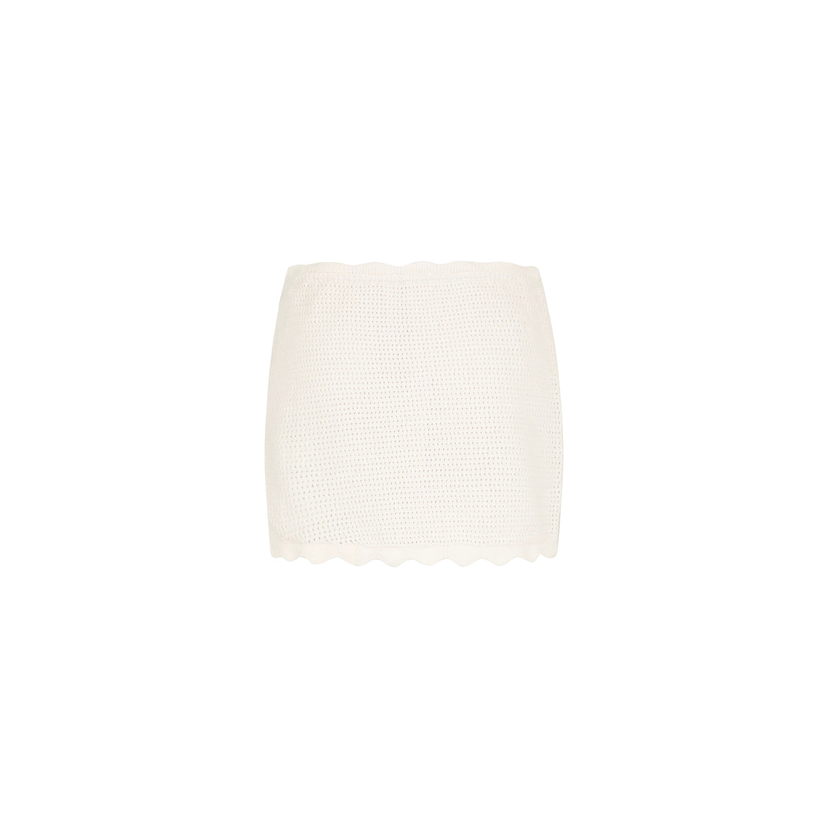 Scalloped Edge Knit Sarong - Whipped White