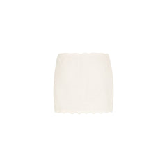 Scalloped Edge Knit Sarong - Whipped White