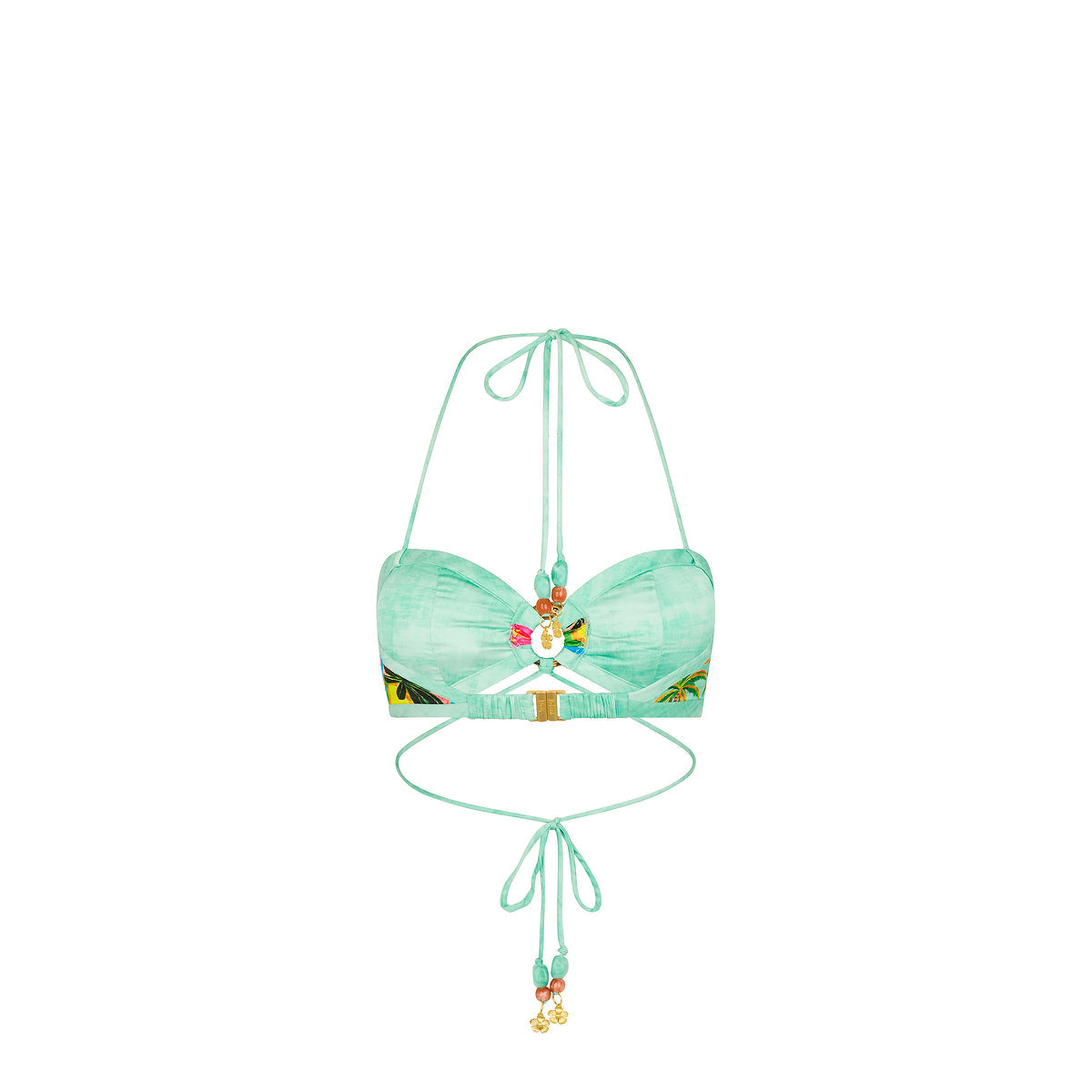 Strappy Ring Tie Crop Top - Ocean Honey