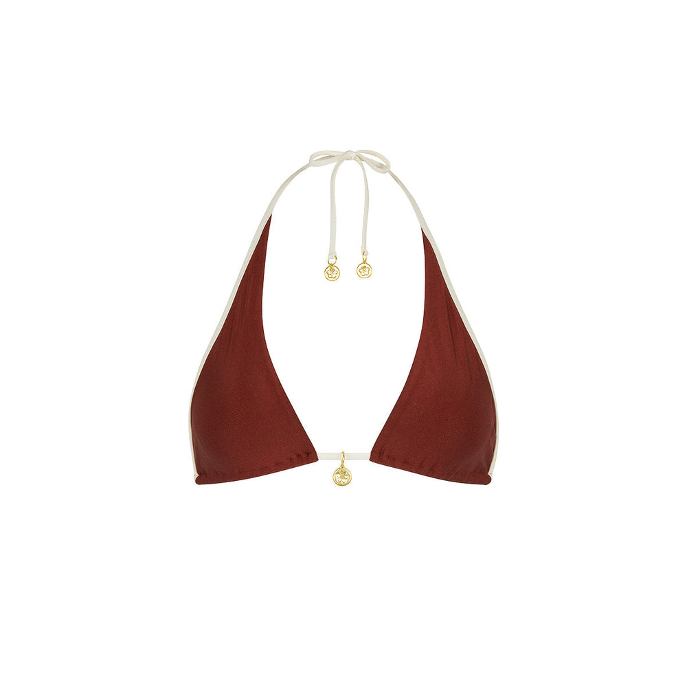 Bind Tie Halter Bikini Top - Cinnamon Sugar