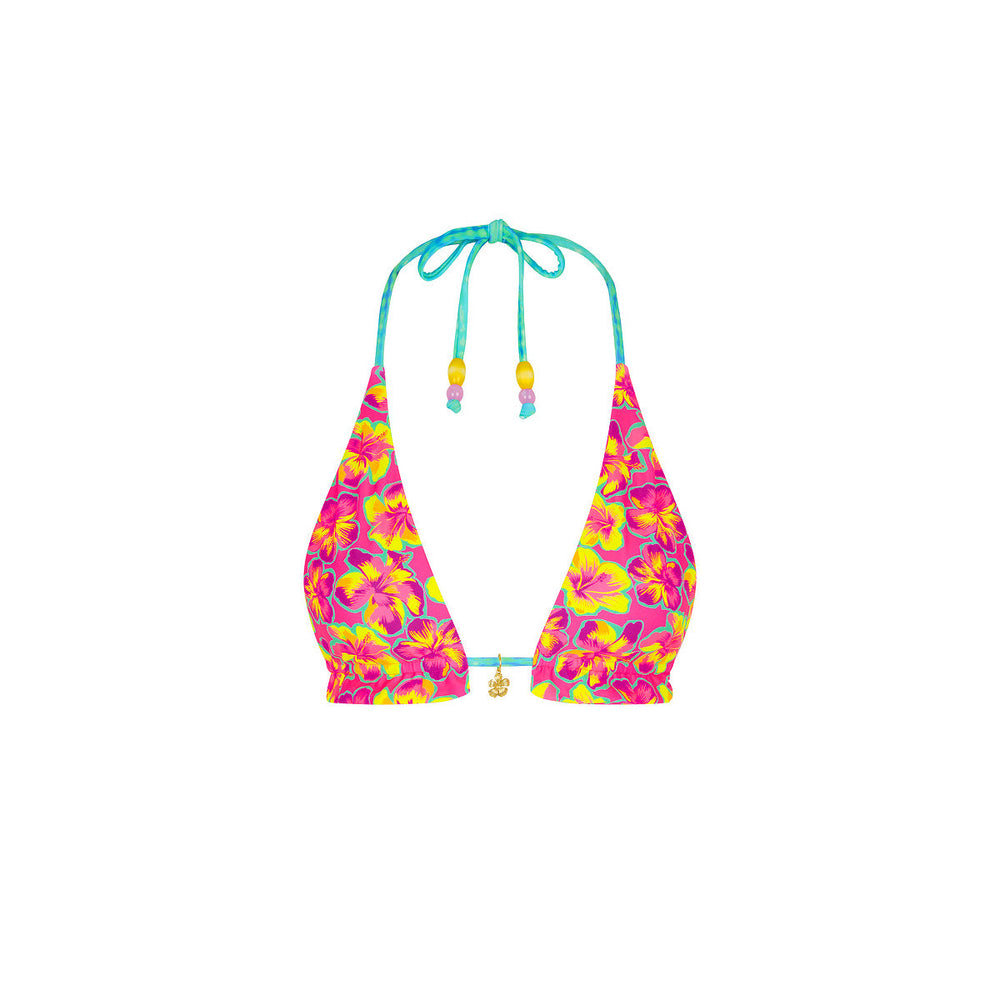 Frill Halter Bralette Bikini Top - Sun Pop