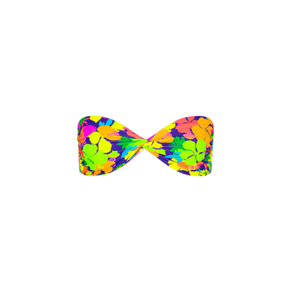 Twist Bandeau Bikini Top - Neon Sunset
