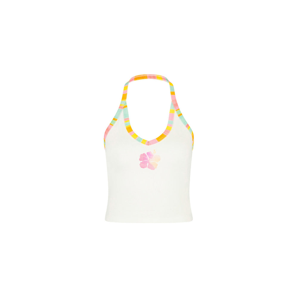 Printed Dip Halter Tank - Summer Sundae