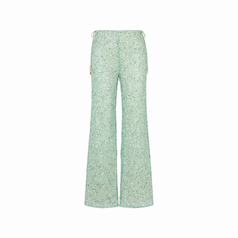 Flare Tie Side Pants - Sea Spritz