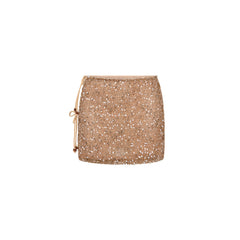 Double Tie Mini Skirt - Espresso Spritz