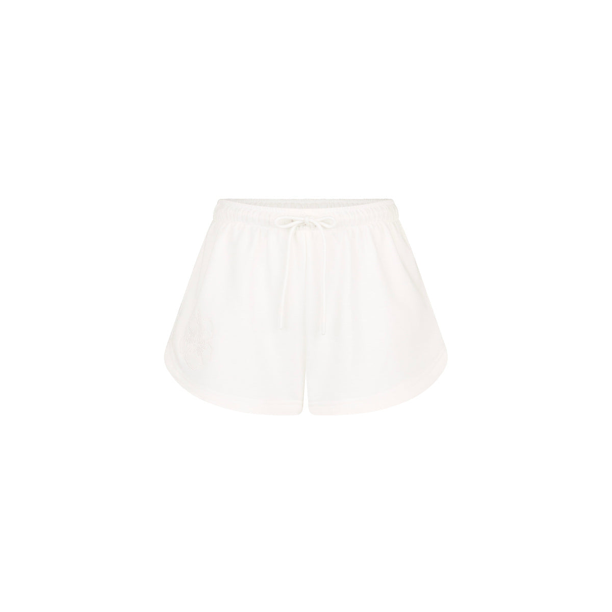 Embroidered Track Shorts - Whipped White