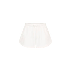 Embroidered Track Shorts - Whipped White
