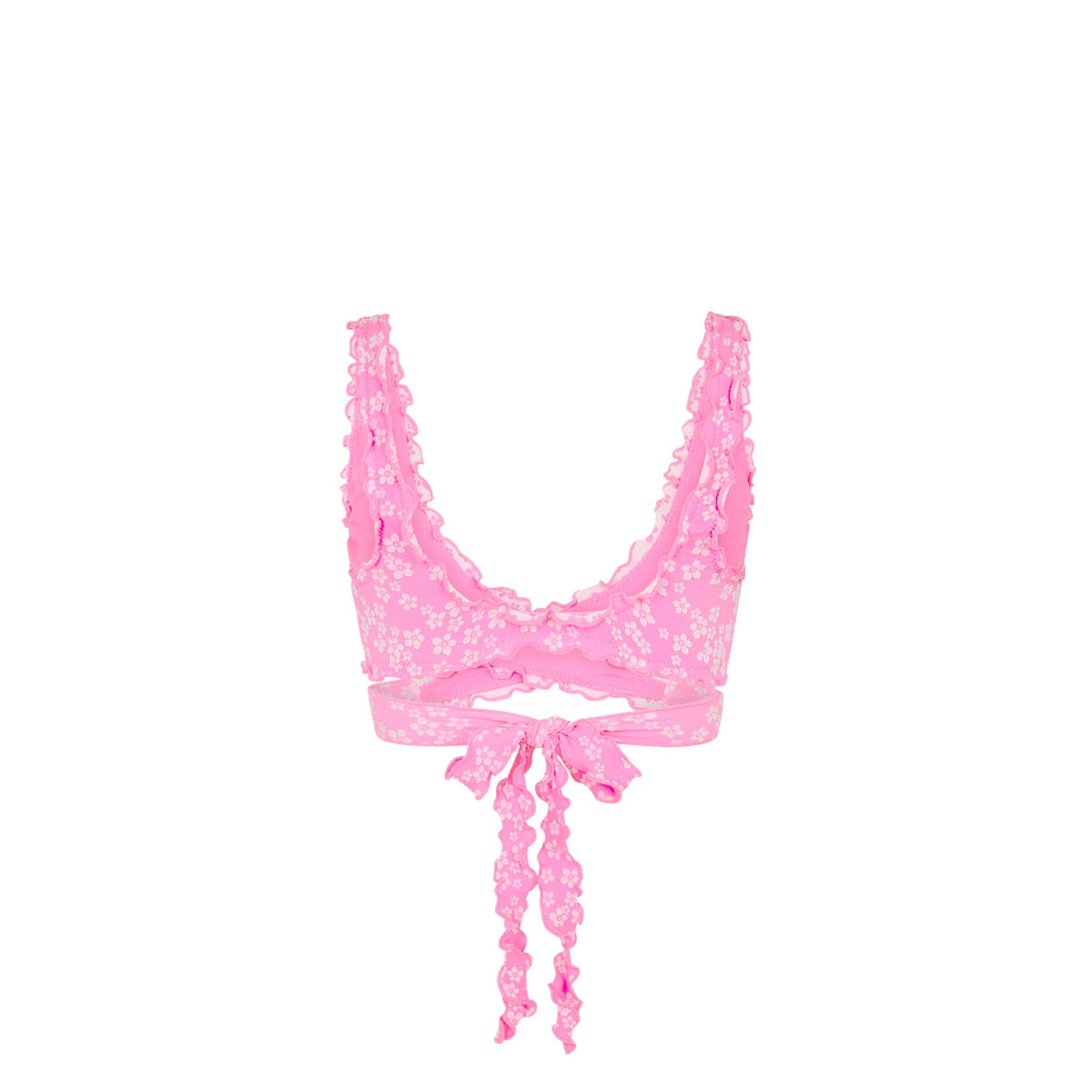 Lettuce Edge Wrap Bikini Top - Sugar Sprinkle