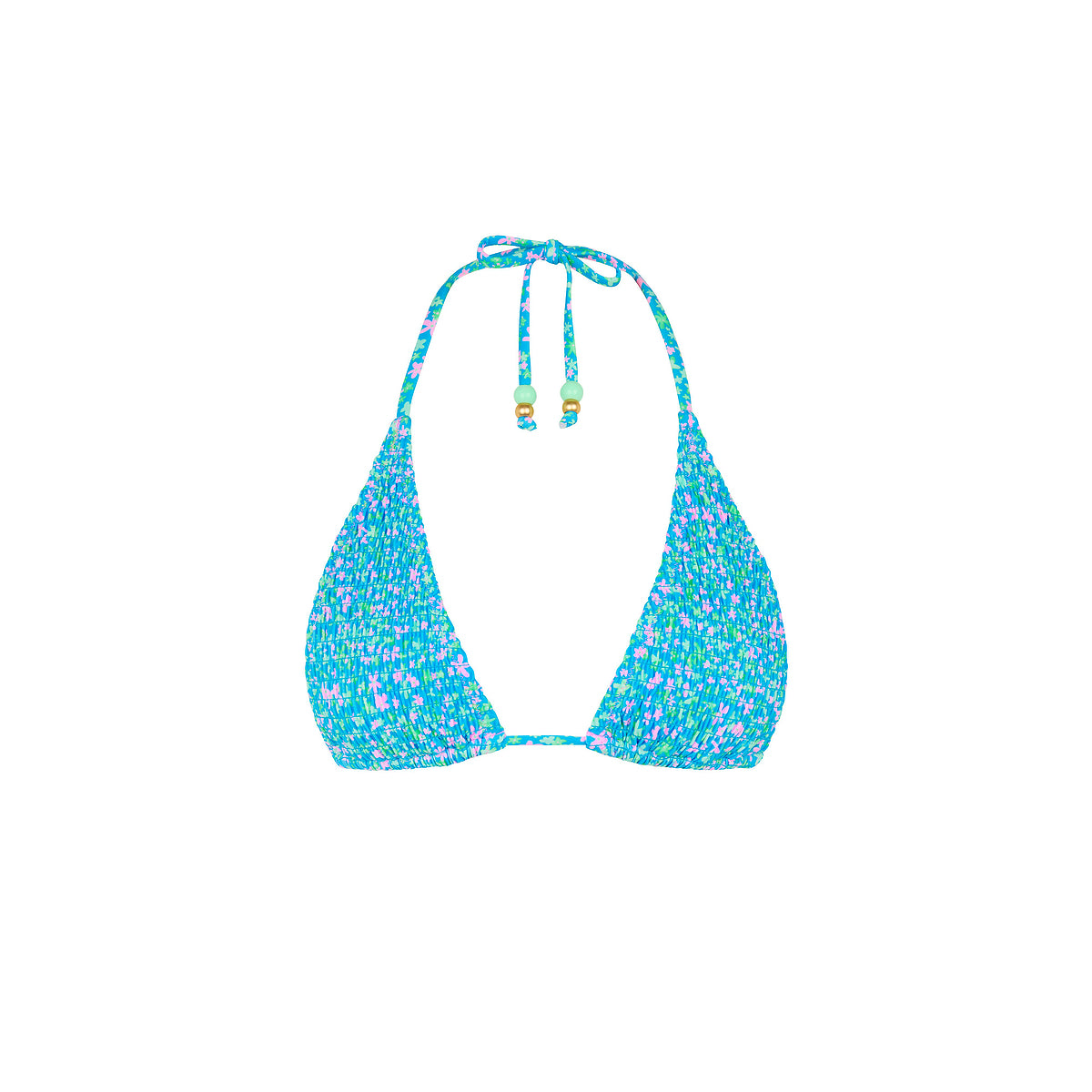 Shirred Triangle Bikini Top - Ocean Kisses