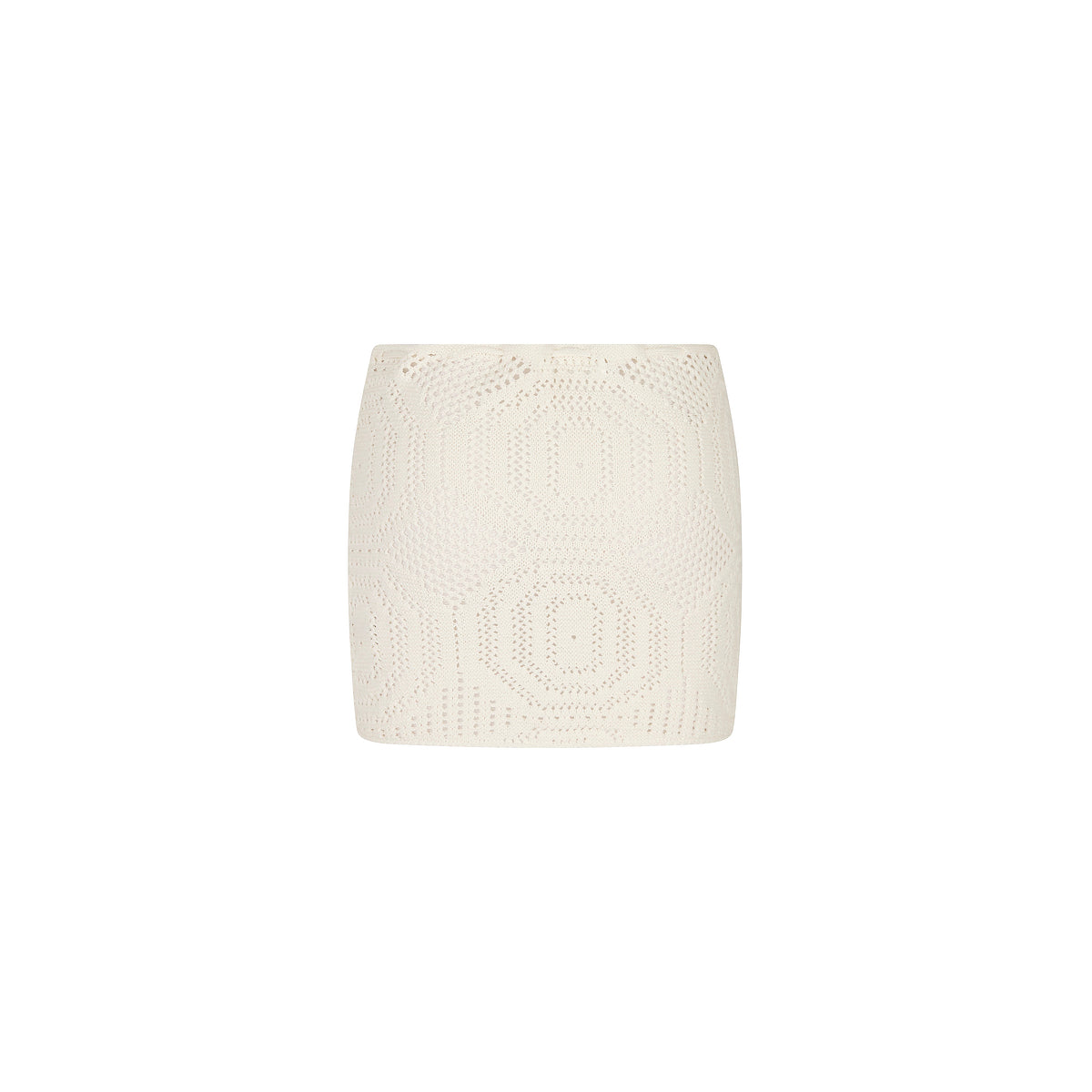 Crochet Lace Knit Mini Skirt - Whipped White
