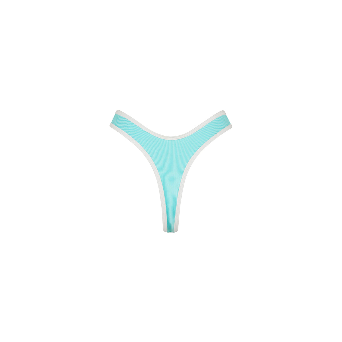 High Leg Thong Bikini Bottom - Calypso Blue