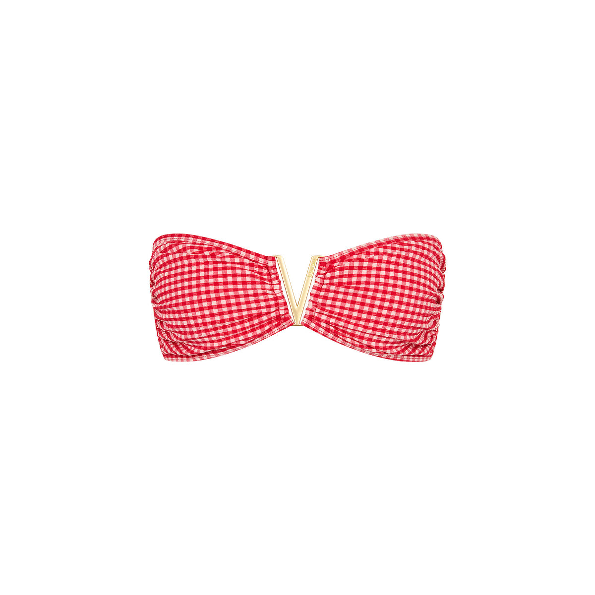 Mega V Strapless Tie Bikini Top - Strawberry Siesta