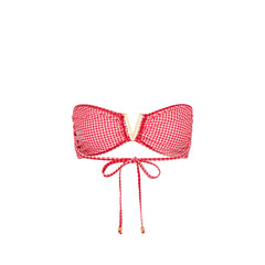 Mega V Strapless Tie Bikini Top - Strawberry Siesta