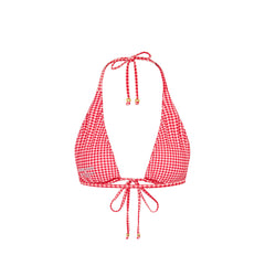Front Tie Halter Bikini Top - Strawberry Siesta