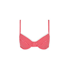 Scallop Crochet Underwire Bra Bikini Top - Strawberry Siesta