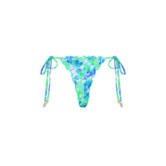 Lettuce Edge Thong Tie Bikini Bottom - Monaco Whispers