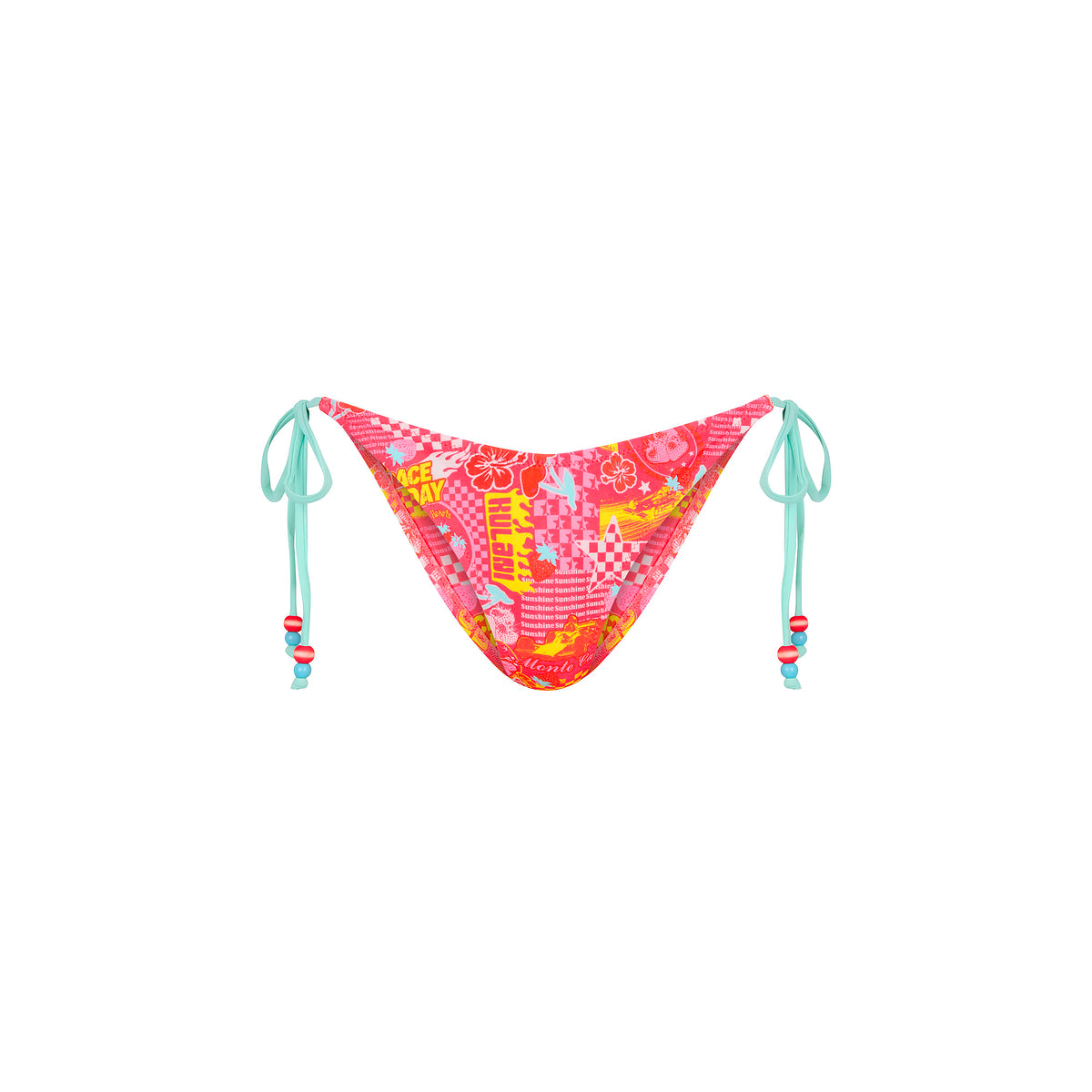 Dipped Cheeky Tie Bikini Bottom - Pitstop Paradise
