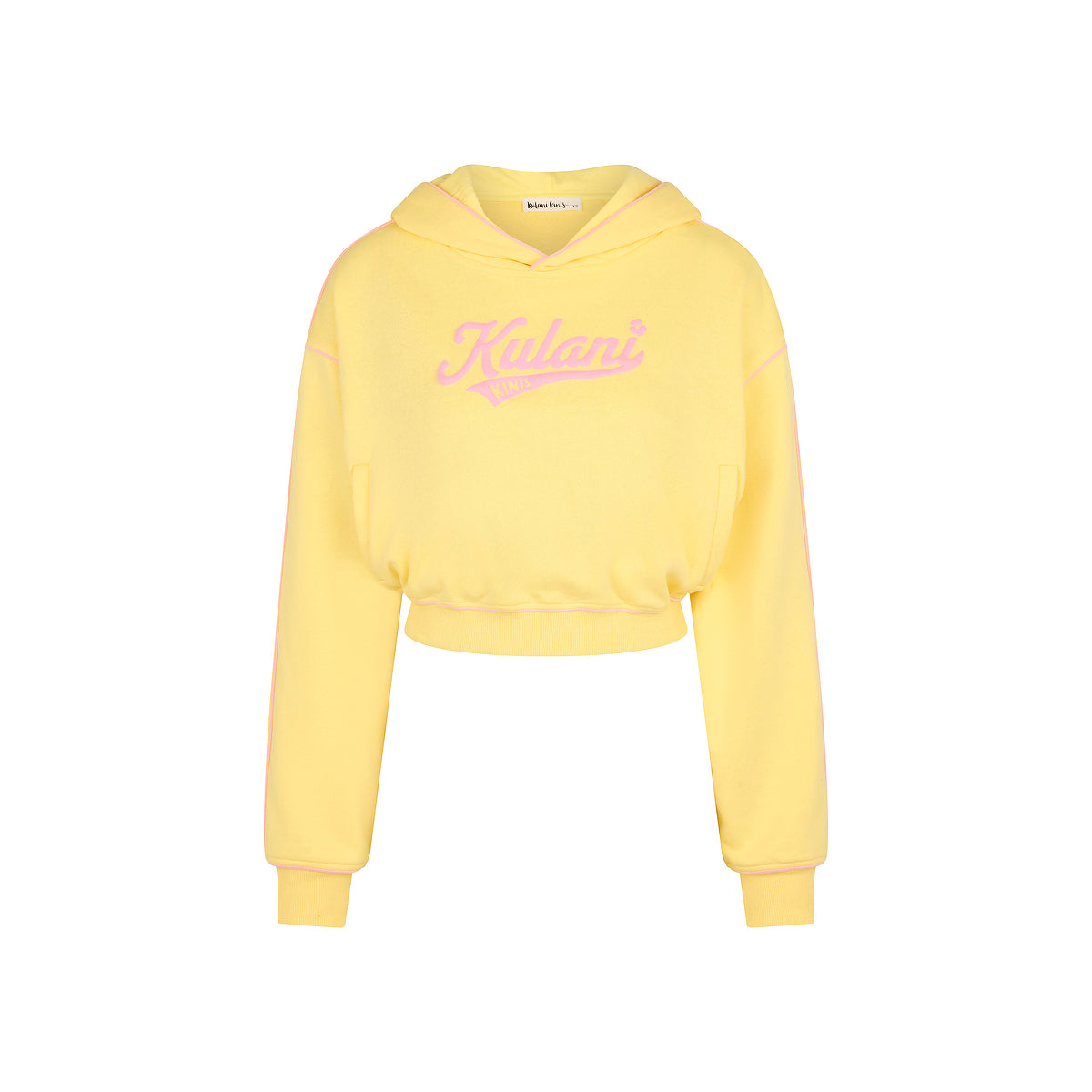 Puff Paint Cropped Hoodie - Custard Cloud
