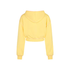 Puff Paint Cropped Hoodie - Custard Cloud