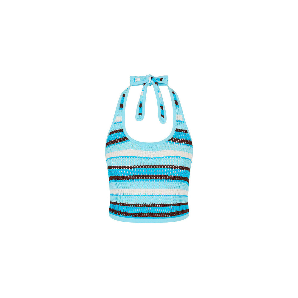 Knit Halter Tie Top - Buttercream Dream